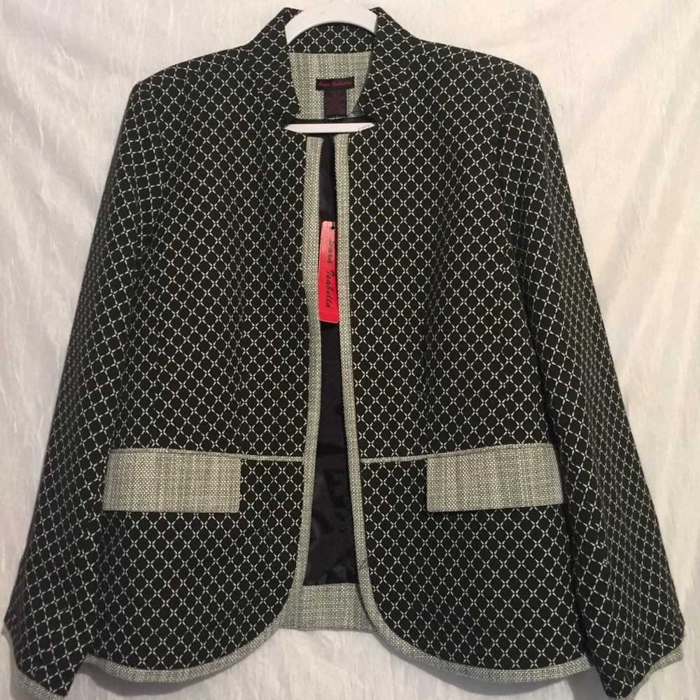 Sara Isabella NWT gorgeous black white blazer xl
